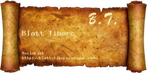 Blatt Tiborc névjegykártya